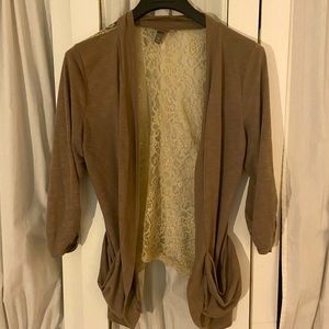 Lace backed cardigan